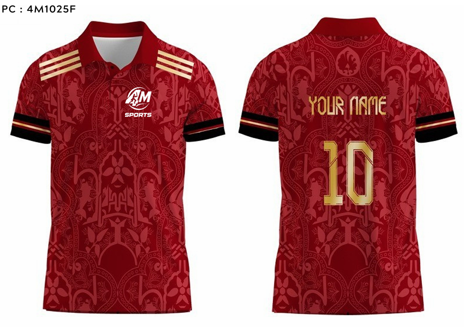 Stylish red sports jersey -4M Sports