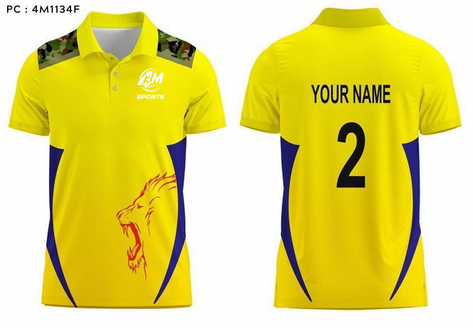 Bold yellow sports jersey -4M Sports